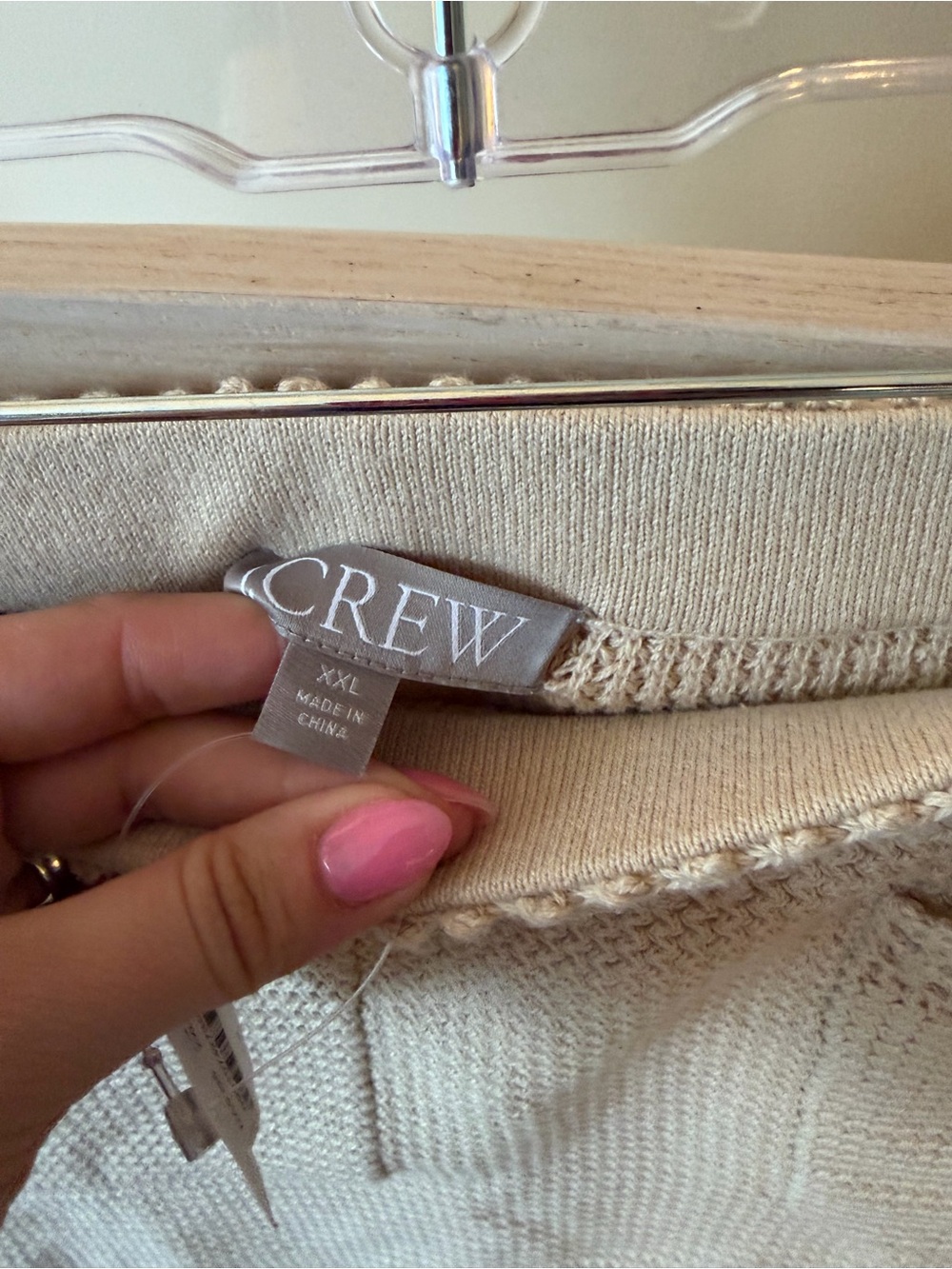 J Crew Knit Crochet-Trim Mini Skirt in Beige - Picture 2 of 4